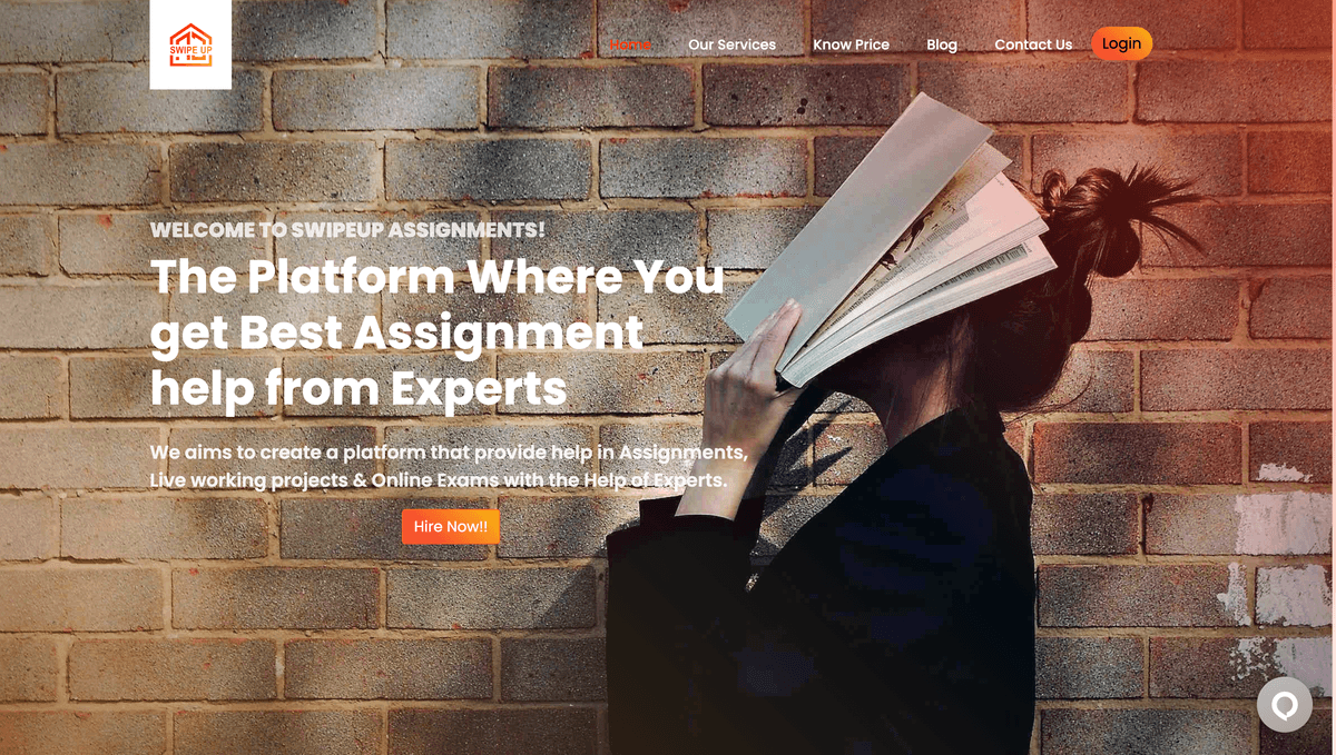 Swipeup Assignment - Assignment Website